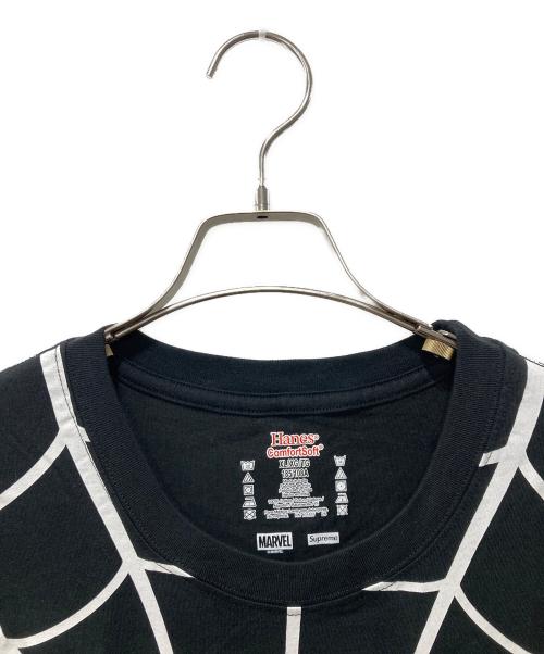 Hanes（ヘインズ）Hanes (ヘインズ) MARVEL (マーベル) SUPREME (シュプリーム) スパイダーマンTee ブラック サイズ:XLの古着・服飾アイテム