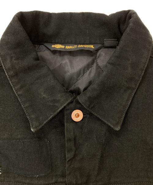 HARLEY-DAVIDSON（ハーレーダビッドソン）HARLEY-DAVIDSON (ハーレーダビッドソン) 中綿デニムジャケット ブラック サイズ:Mの古着・服飾アイテム