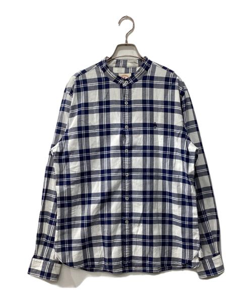 BROOKS BROTHERS Red Fleece（ブルックスブラザーズレッドフリース）BROOKS BROTHERS Red Fleece (ブルックスブラザーズレッドフリース) バンドカラーシャツ ネイビー サイズ:Lの古着・服飾アイテム