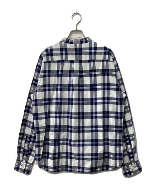 BROOKS BROTHERS Red Fleece（ブルックスブラザーズレッドフリース）BROOKS BROTHERS Red Fleece (ブルックスブラザーズレッドフリース) バンドカラーシャツ ネイビー サイズ:Lの古着・服飾アイテム