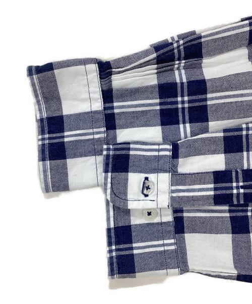 BROOKS BROTHERS Red Fleece（ブルックスブラザーズレッドフリース）BROOKS BROTHERS Red Fleece (ブルックスブラザーズレッドフリース) バンドカラーシャツ ネイビー サイズ:Lの古着・服飾アイテム