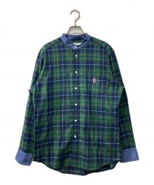 MACKINTOSH PHILOSOPHY（マッキントッシュ フィロソフィー）の古着「バンドカラーシャツ」｜グリーン×ネイビー