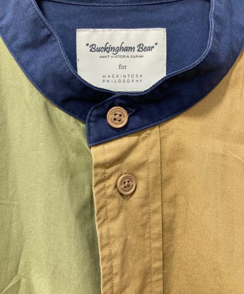 MACKINTOSH PHILOSOPHY（マッキントッシュ フィロソフィー）MACKINTOSH PHILOSOPHY (マッキントッシュ フィロソフィー) バンドカラーシャツ カーキ サイズ:40の古着・服飾アイテム