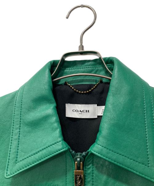 COACH（コーチ）COACH (コーチ) レザージャケット グリーン サイズ:０の古着・服飾アイテム