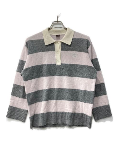 REEBOK（リーボック）REEBOK (リーボック) FRAY ID (フレイ アイディー) ラガーカラーポロニットプルオーバー グレー サイズ:Fの古着・服飾アイテム