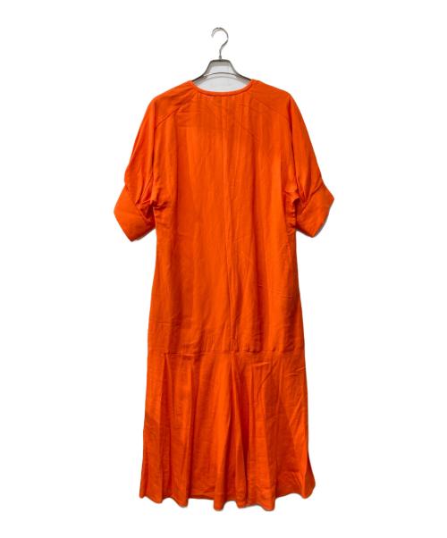 Adam et Rope（アダム エ ロペ）Adam et Rope (アダム エ ロペ) リネンボリュームスリーブワンピース オレンジ サイズ:Fの古着・服飾アイテム
