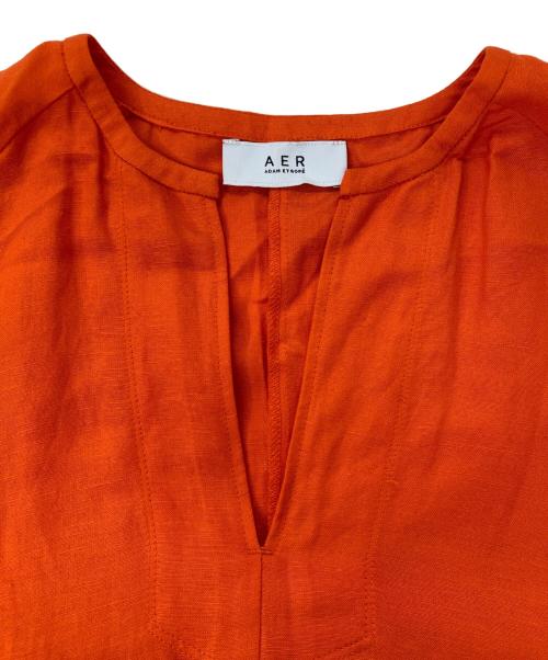 Adam et Rope（アダム エ ロペ）Adam et Rope (アダム エ ロペ) リネンボリュームスリーブワンピース オレンジ サイズ:Fの古着・服飾アイテム