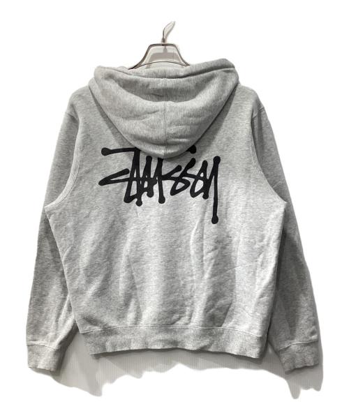 stussy（ステューシー）stussy (ステューシー) ロゴプルオーバーパーカー グレー サイズ:Sの古着・服飾アイテム