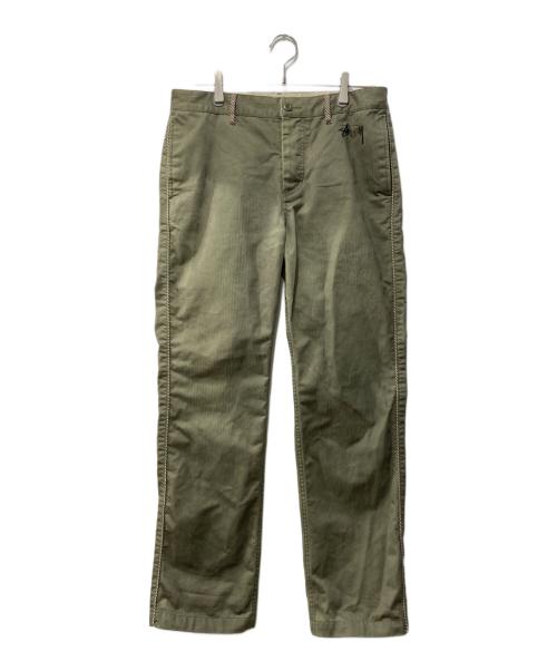 STUSSY CLASSIC（ステューシー）STUSSY CLASSIC (ステューシー) ヘリンボーンツイルパンツ グリーン サイズ:32の古着・服飾アイテム