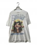 SAINT MICHAELセントマイケル）の古着「ダメージプリントtシャツ/SAINT WAR」｜ホワイト