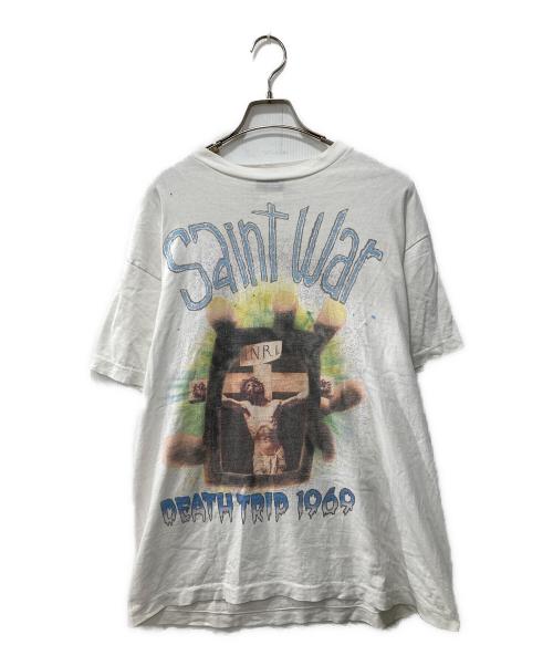 SAINT MICHAEL（セントマイケル）SAINT MICHAEL (セントマイケル) ダメージプリントtシャツ/SAINT WAR ホワイト サイズ:Mの古着・服飾アイテム