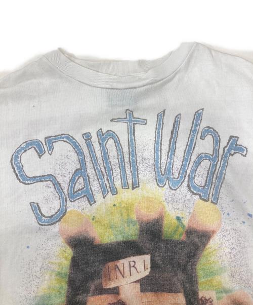 SAINT MICHAEL（セントマイケル）SAINT MICHAEL (セントマイケル) ダメージプリントtシャツ/SAINT WAR ホワイト サイズ:Mの古着・服飾アイテム