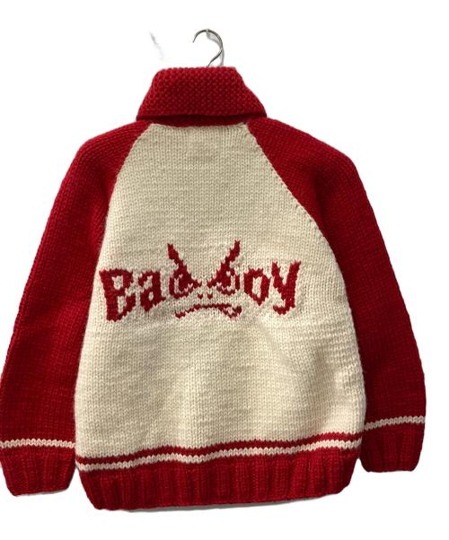 BADBOY（バッドボーイ）BADBOY (バッドボーイ) 90s/カウチンニットカーディガン レッド サイズ:Lの古着・服飾アイテム