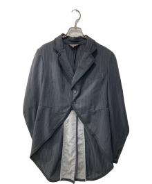 BLACK COMME des GARCONS（ブラックコムデギャルソン）の古着「ストライプ変形テーラードジャケット」｜ブラック