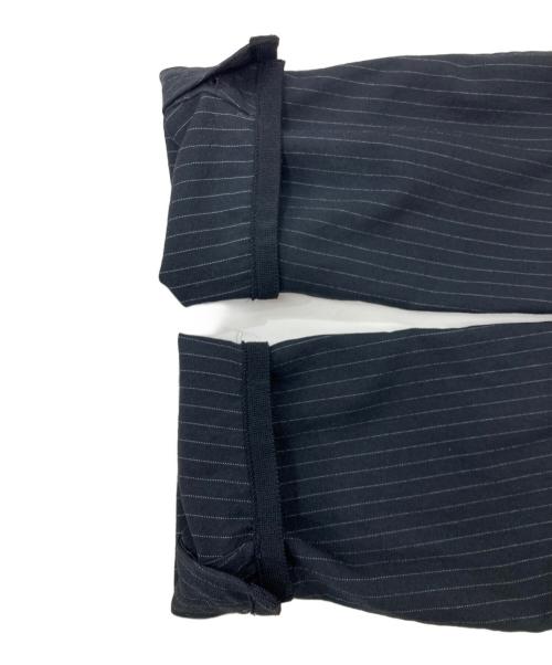 BLACK COMME des GARCONS（ブラックコムデギャルソン）BLACK COMME des GARCONS (ブラックコムデギャルソン) ストライプ変形テーラードジャケット ブラック サイズ:Mの古着・服飾アイテム