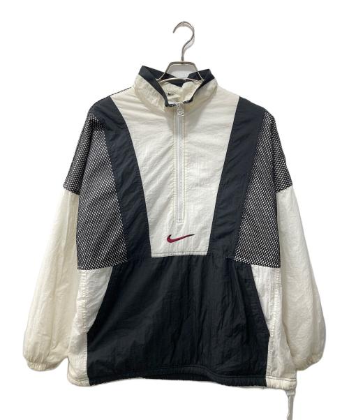 NIKE（ナイキ）NIKE (ナイキ) 90'sアノラックパーカー/裏起毛 ホワイト×ブラック サイズ:Lの古着・服飾アイテム