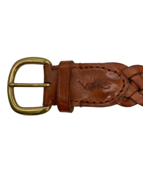POLO RALPH LAUREN（ポロ・ラルフローレン）POLO RALPH LAUREN (ポロ・ラルフローレン) メッシュレザーベルト/イタリアンレザー ブラウンの古着・服飾アイテム