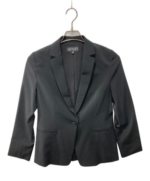 INDIVI（インディヴィ）INDIVI (インディヴィ) ストレッチテーラードジャケット ブラック サイズ:38の古着・服飾アイテム