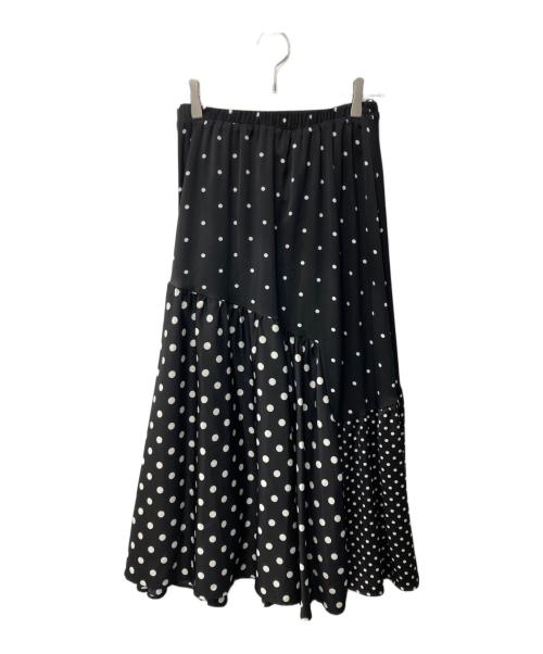 BEARDSLEY（ビアズリー）BEARDSLEY (ビアズリー) ドットパッチワークスカート ブラックの古着・服飾アイテム