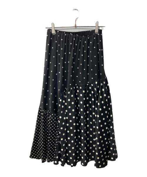 BEARDSLEY（ビアズリー）BEARDSLEY (ビアズリー) ドットパッチワークスカート ブラックの古着・服飾アイテム