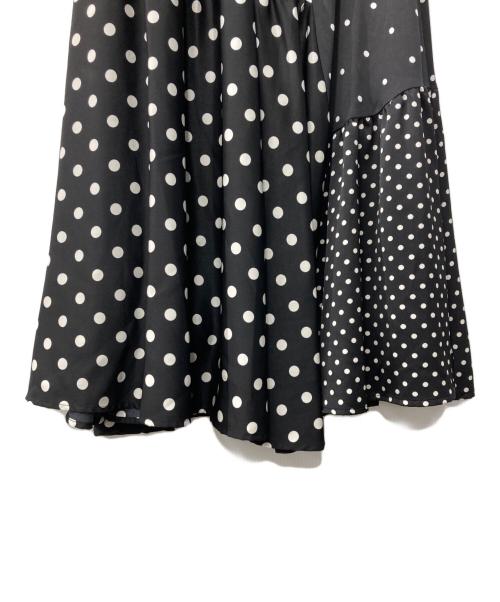 BEARDSLEY（ビアズリー）BEARDSLEY (ビアズリー) ドットパッチワークスカート ブラックの古着・服飾アイテム