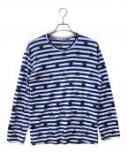COMME des GARCONSコムデギャルソン）の古着「ボーダーカットソー」｜ホワイト×ブルー