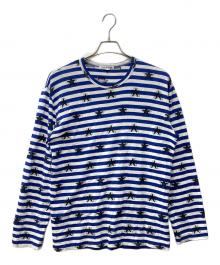 COMME des GARCONS（コムデギャルソン）の古着「ボーダーカットソー」｜ホワイト×ブルー