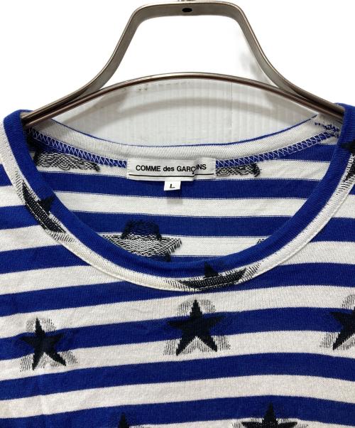 COMME des GARCONS（コムデギャルソン）COMME des GARCONS (コムデギャルソン) ボーダーカットソー ホワイト×ブルー サイズ:Lの古着・服飾アイテム