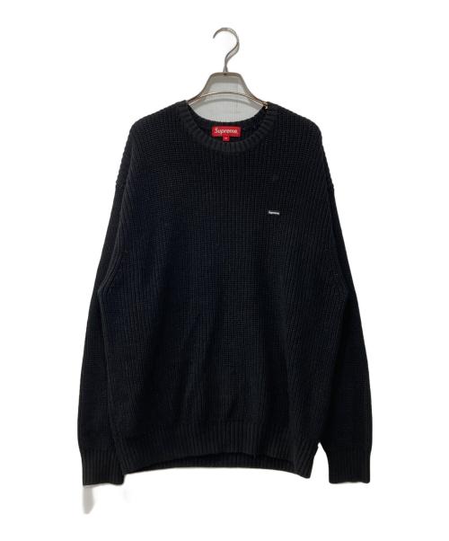 SUPREME（シュプリーム）SUPREME (シュプリーム) ワンポイントロゴクルーネックニット/MELANGE KNIT CREW NECK SWEATER ブラック サイズ:Mの古着・服飾アイテム