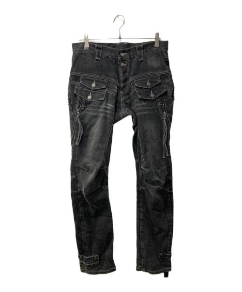 PPFM（ピーピーエフエム）PPFM (ピーピーエフエム) ギミックデニムパンツ グレー サイズ:表記なしの古着・服飾アイテム