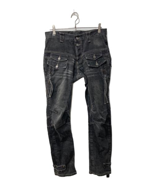 PPFM（ピーピーエフエム）PPFM (ピーピーエフエム) ギミックデニムパンツ グレー サイズ:表記なしの古着・服飾アイテム