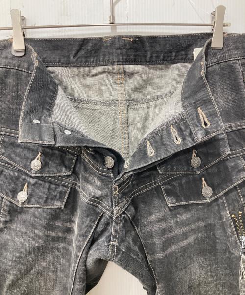 PPFM（ピーピーエフエム）PPFM (ピーピーエフエム) ギミックデニムパンツ グレー サイズ:表記なしの古着・服飾アイテム
