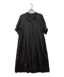 journal standard L'essage（ジャーナルスタンダード レサージュ）の古着「フレンチリネンスキッパーワンピース」｜ブラック