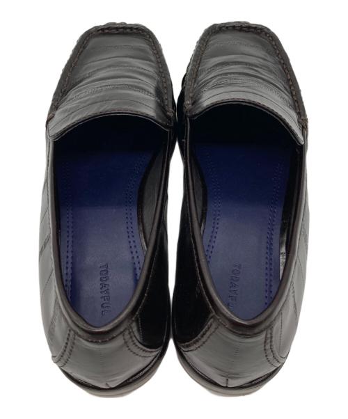 TODAYFUL（トゥデイフル）TODAYFUL (トゥデイフル) Squaretoe Gather Loafers/ スクウェアトゥギャザーローファー ブラウン サイズ:37の古着・服飾アイテム