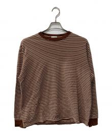 STEVEN ALAN（スティーブンアラン）の古着「LIGHT HI-DENS BORDER CREW NECK LONG SLEEVE-BOLD/カットソー」｜ブラウン