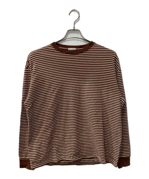 STEVEN ALAN（スティーブンアラン）STEVEN ALAN (スティーブンアラン) LIGHT HI-DENS BORDER CREW NECK LONG SLEEVE-BOLD/カットソー ブラウン サイズ:Sの古着・服飾アイテム