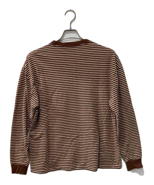 STEVEN ALAN（スティーブンアラン）STEVEN ALAN (スティーブンアラン) LIGHT HI-DENS BORDER CREW NECK LONG SLEEVE-BOLD/カットソー ブラウン サイズ:Sの古着・服飾アイテム