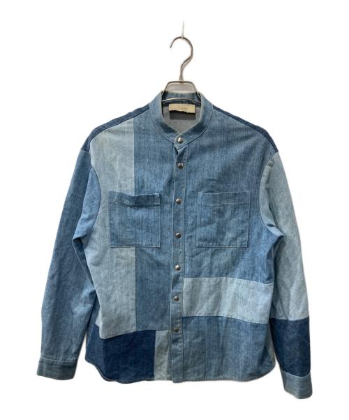 MAISON FLANEUR（メゾン フラネウール）MAISON FLANEUR (メゾン フラネウール) パッチワークデニムシャツ インディゴ サイズ:SIZE46の古着・服飾アイテム