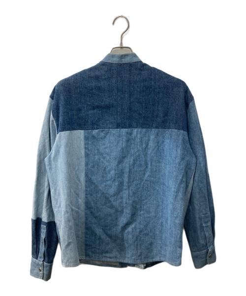 MAISON FLANEUR（メゾン フラネウール）MAISON FLANEUR (メゾン フラネウール) パッチワークデニムシャツ インディゴ サイズ:SIZE46の古着・服飾アイテム