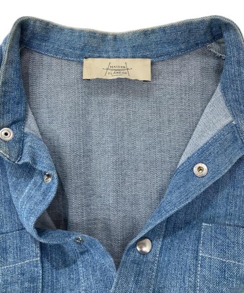 MAISON FLANEUR（メゾン フラネウール）MAISON FLANEUR (メゾン フラネウール) パッチワークデニムシャツ インディゴ サイズ:SIZE46の古着・服飾アイテム