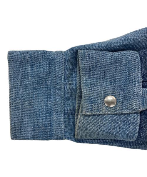 MAISON FLANEUR（メゾン フラネウール）MAISON FLANEUR (メゾン フラネウール) パッチワークデニムシャツ インディゴ サイズ:SIZE46の古着・服飾アイテム