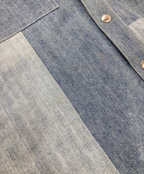 MAISON FLANEUR（メゾン フラネウール）MAISON FLANEUR (メゾン フラネウール) パッチワークデニムシャツ インディゴ サイズ:SIZE46の古着・服飾アイテム