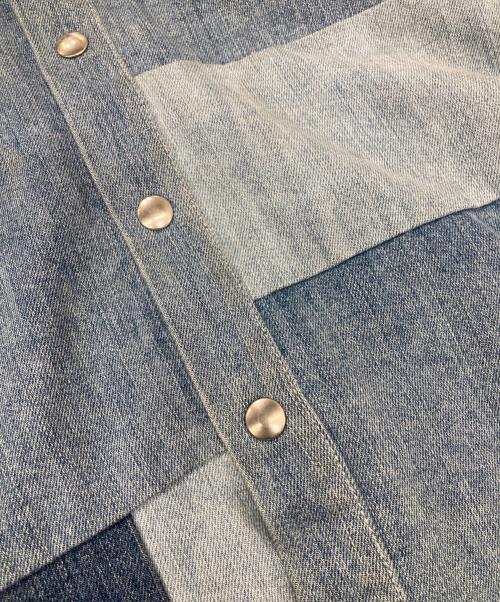 MAISON FLANEUR（メゾン フラネウール）MAISON FLANEUR (メゾン フラネウール) パッチワークデニムシャツ インディゴ サイズ:SIZE46の古着・服飾アイテム
