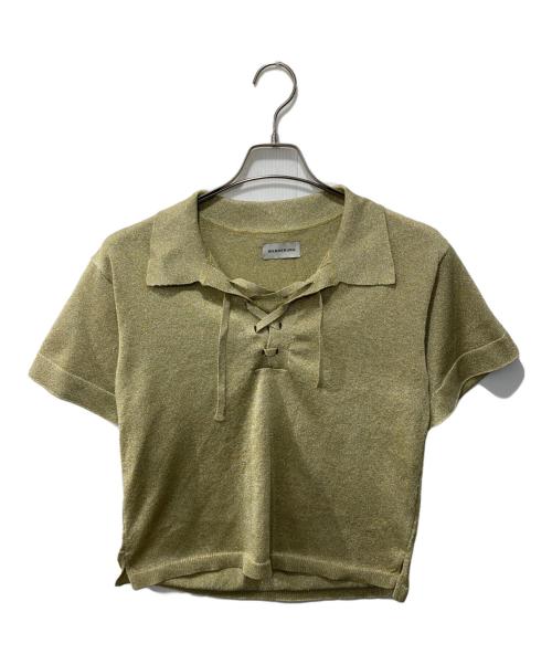 WANDERUNG（ワンデルング）WANDERUNG (ワンデルング) ラメニットポロシャツ/Cotton Cashmere Safari Knit イエロー サイズ:F 未使用品の古着・服飾アイテム