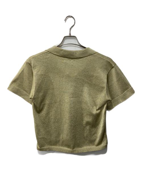 WANDERUNG（ワンデルング）WANDERUNG (ワンデルング) ラメニットポロシャツ/Cotton Cashmere Safari Knit イエロー サイズ:F 未使用品の古着・服飾アイテム