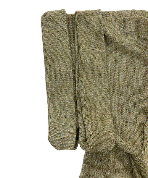 WANDERUNG（ワンデルング）WANDERUNG (ワンデルング) ラメニットポロシャツ/Cotton Cashmere Safari Knit イエロー サイズ:F 未使用品の古着・服飾アイテム