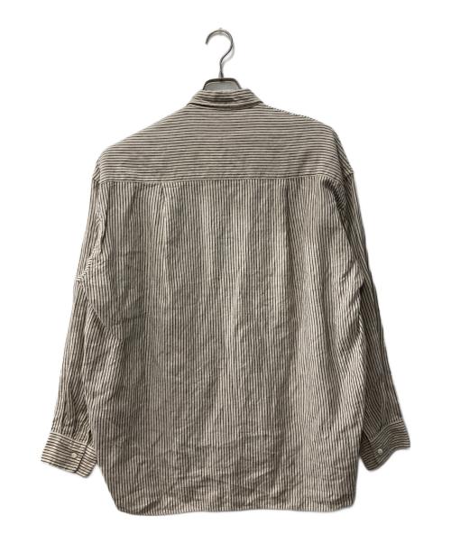 BABYLONE（バビロン）BABYLONE (バビロン) リネンストライプシャツ ブラウン サイズ:F 未使用品の古着・服飾アイテム