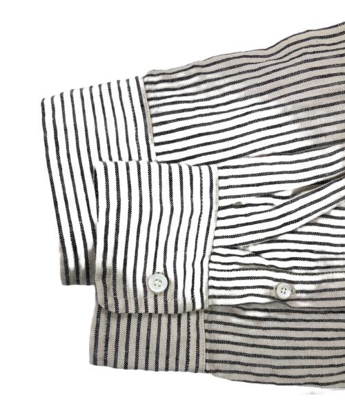 BABYLONE（バビロン）BABYLONE (バビロン) リネンストライプシャツ ブラウン サイズ:F 未使用品の古着・服飾アイテム