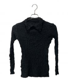 me ISSEY MIYAKE（ミーイッセイ ミヤケ）の古着「ロングスリーブカットソー/シワ加工トップス」｜ブラック