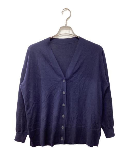 Spick and Span（スピック＆スパン）Spick and Span (スピック＆スパン) 18G Vネックカーディガン ネイビー サイズ:表記なしの古着・服飾アイテム